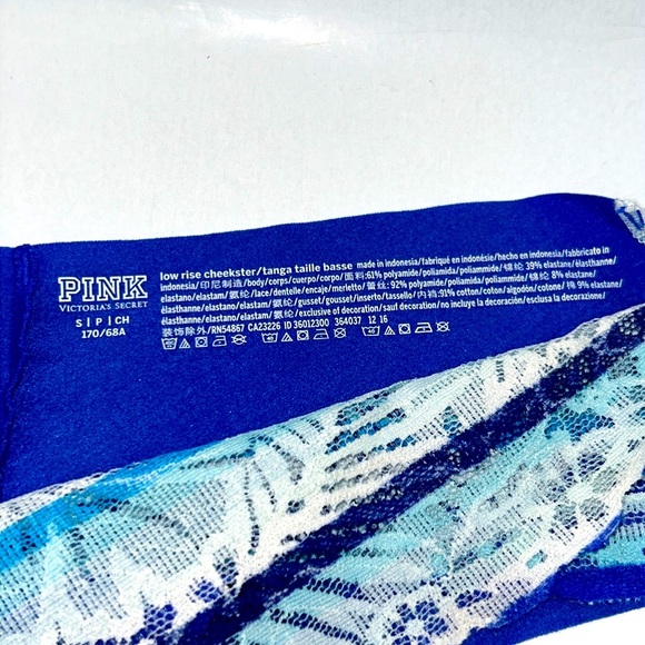 PINK Victoria’s Secret Low Rise Cheekster Wide Lace Waistband Almost Thong Panty - Picture 12 of 15